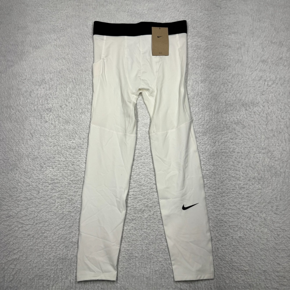 NWT Nike Pro Dri-FIT Training Pants Leggings White FJ6821-100 Youth Boys Size L